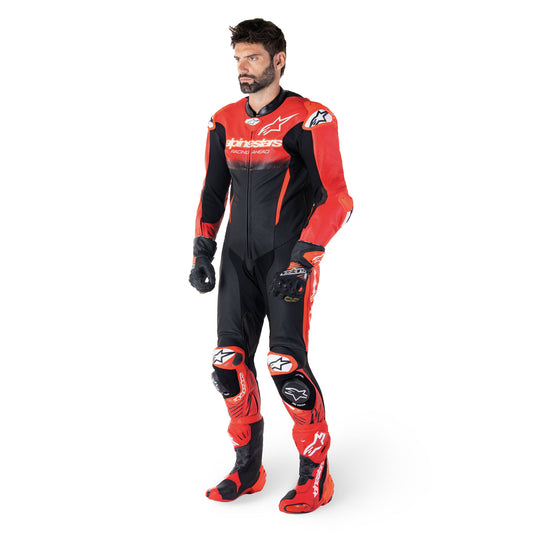 Alpinestars GP-R7 1 Pc Leather Suit Black Mid Red