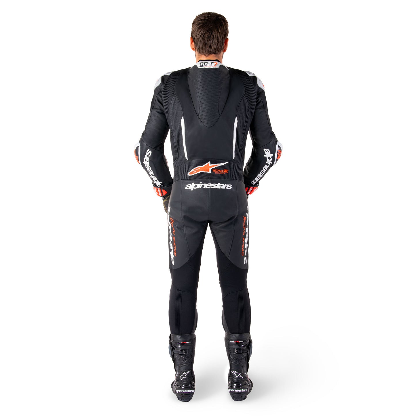 Alpinestars GP-R7 1 Pc Leather Suit Black White Red Fluo