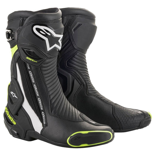 Alpinestars SMX Plus v2 Boots Black White & Yellow Fluo
