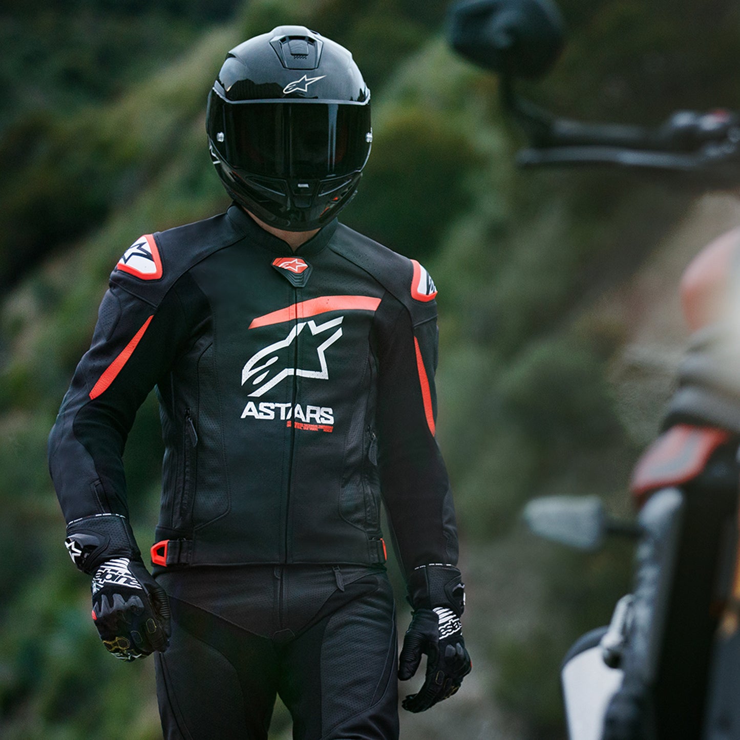 Alpinestars Gp Plus V4 Leather Jkt Blk/Red/Fluo/White