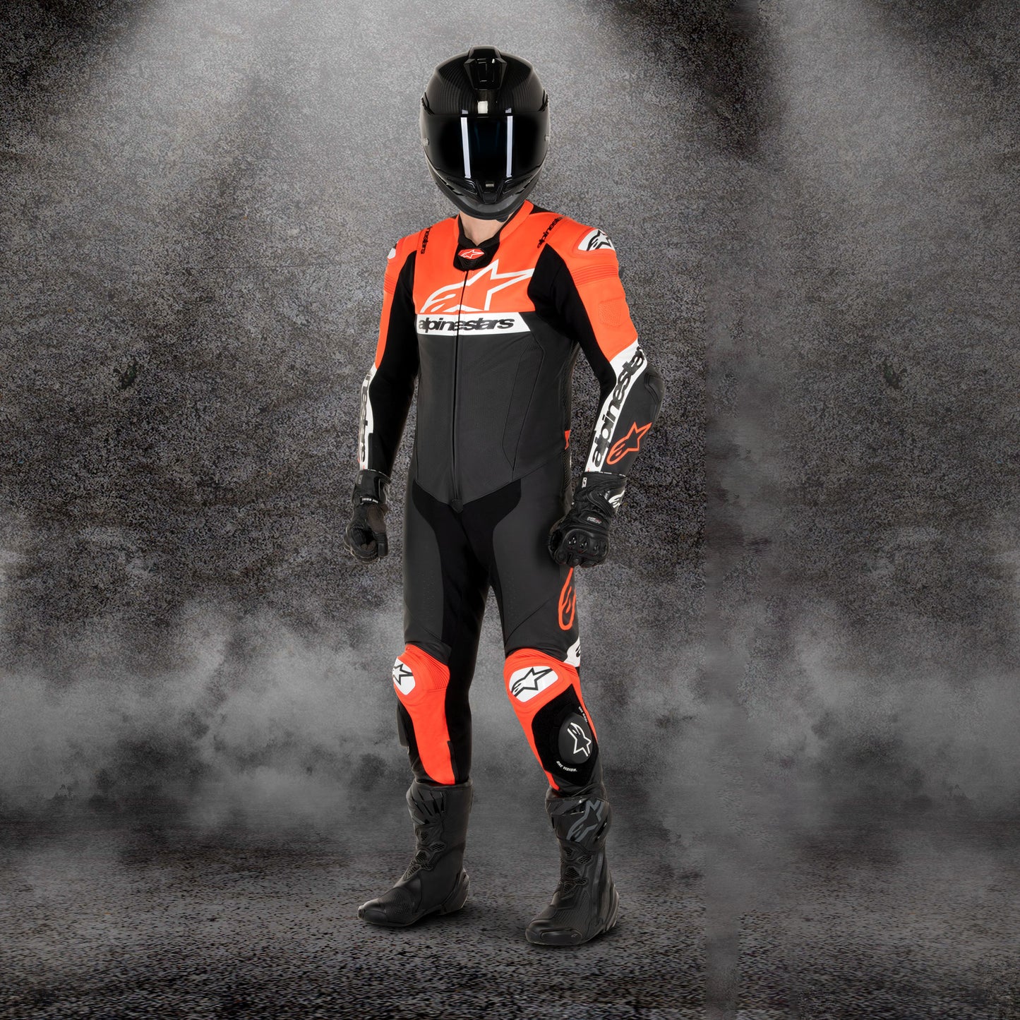 Alpinestars Missile V2 Ward 1 Pc Leather Suit Blk/R/Fluo White
