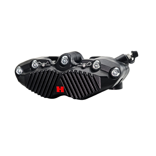 HEL V2 108mm Solid Billet 4 Piston Front Radial Brake Calipers with Finned Back