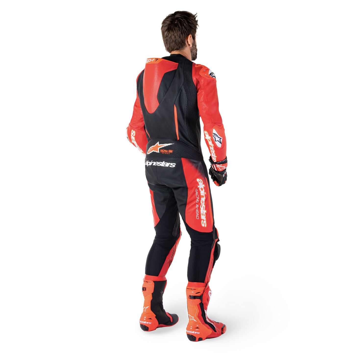 Alpinestars GP-R7 1 Pc Leather Suit Black Mid Red