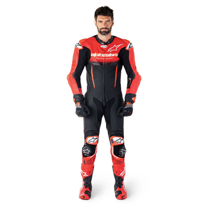 Alpinestars GP-R7 1 Pc Leather Suit Black Mid Red