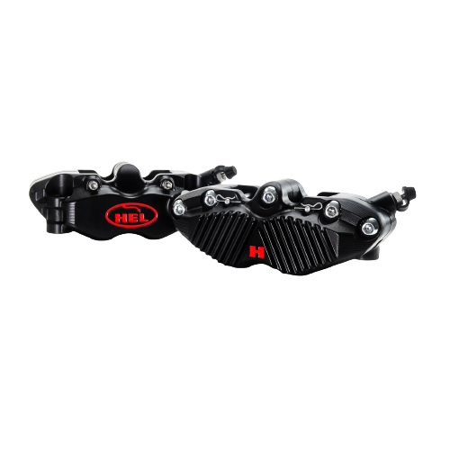 HEL V2 108mm Solid Billet 4 Piston Front Radial Brake Calipers with Finned Back